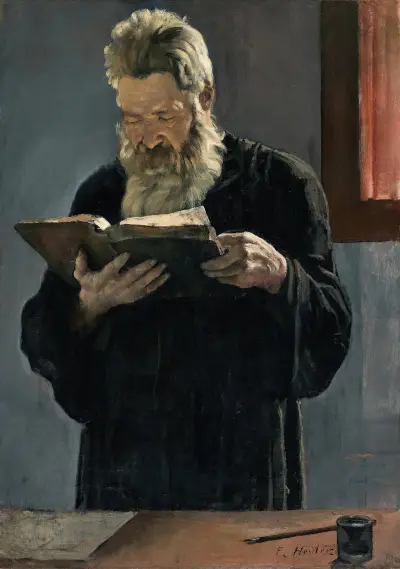 Läsande präst av Ferdinand Hodler