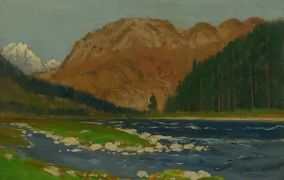 Landskap vid Donau av Ferdinand Katona