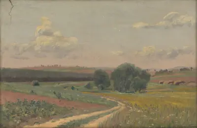 Landskap med grusväg av Ferdinand Katona