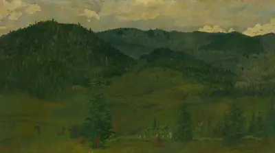 Bergslandskap av Ferdinand Katona