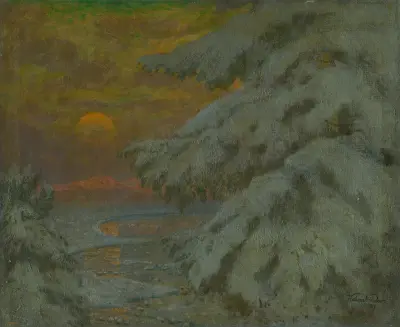 Sunset in winter av Ferdinand Katona