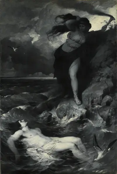 Hero and Leander av Ferdinand Keller