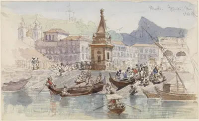 Marknad i Rio av Ferdinand Keller