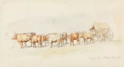 Planwagen mit Tiergespann von Ferdinand Keller