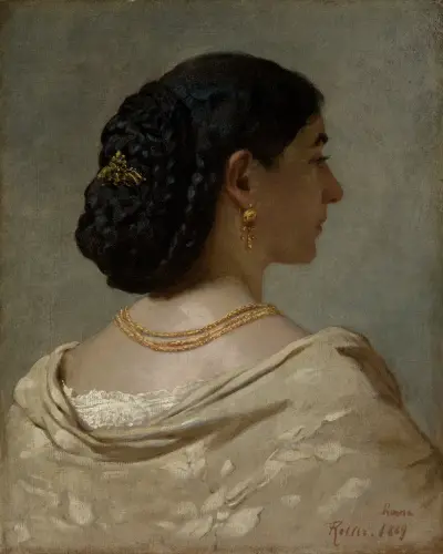 Portrait of Nana Risi av Ferdinand Keller