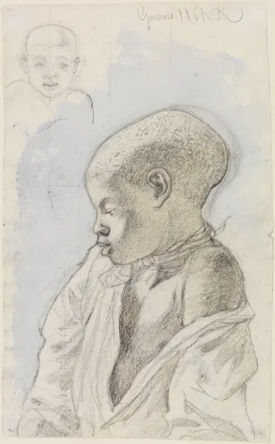 Studie av en ung inföding av Ferdinand Keller