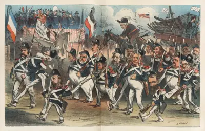 Puck’s own Yorktown celebration av Joseph Ferdinand Keppler