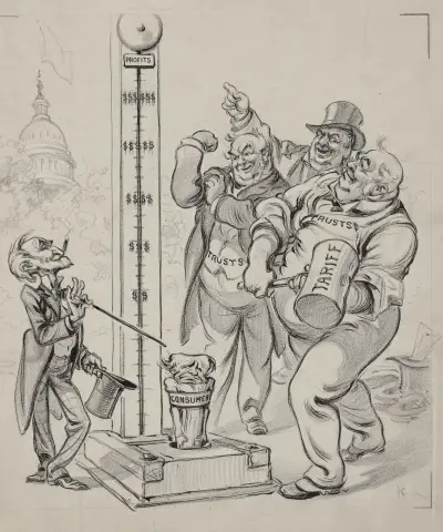 Try your strength, gents! The harder you hit it, the higher it goes av Joseph Ferdinand Keppler