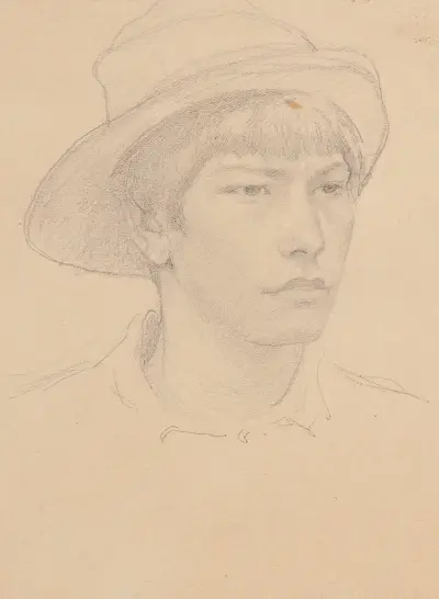 Tête de jeune homme av Fernand Cormon