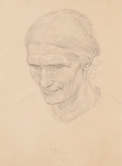 Tête de vieille av Fernand Cormon