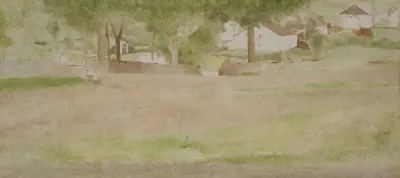 Landschap met brug te Fosset av Fernand Khnopff