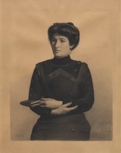Portrait of Madame Jules Ricard, née Augustine Bulteau av Fernand Khnopff
