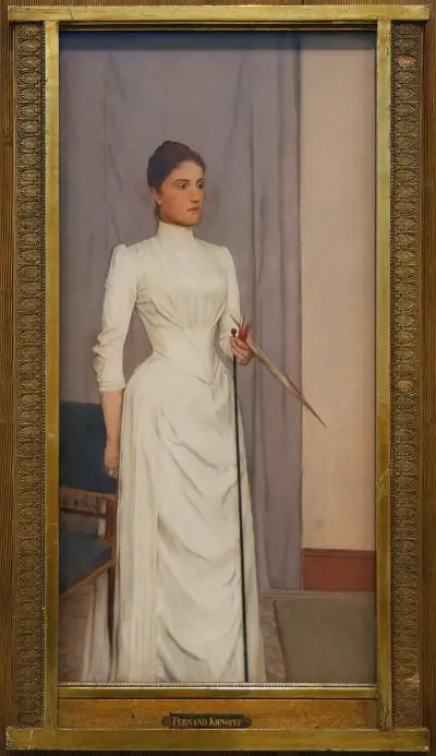 Portrait of Madeline Mabille av Fernand Khnopff