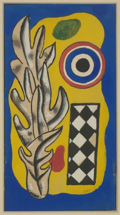 Komposition med ett löv av Fernand Léger