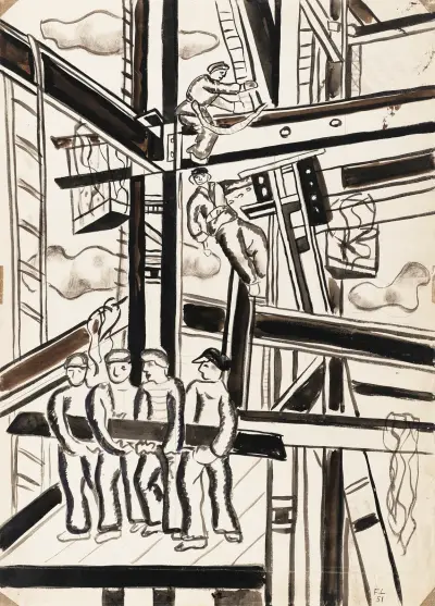 Byggnadsarbetarna av Fernand Léger