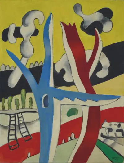 Livligt landskap av Fernand Léger
