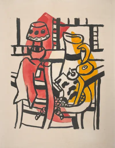 Still life with a jug and a lamp av Fernand Léger
