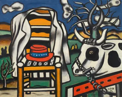 En ko och en röd hatt av Fernand Léger