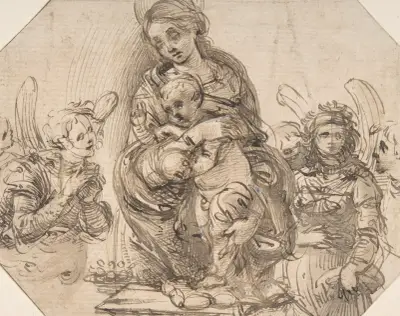 Virgin and Child Attended by Angels av Filippino Lippi