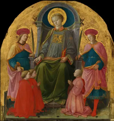 Saint Lawrence Enthroned with Saints and Donors av Filippo Lippi