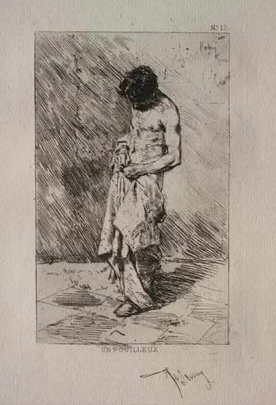 Man Searching for Fleas av Mariano Fortuny Marsal