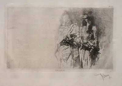 Sketch (Two Arabian Figures) av Mariano Fortuny Marsal