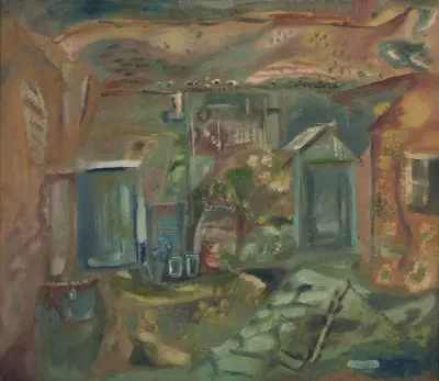 Purbeck courtyard, early afternoon av Frances Hodgkins