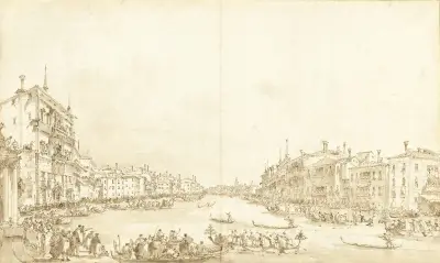 En regatta på Canal Grande av Francesco Guardi