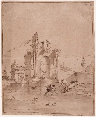 Arkitektonisk capriccio av Francesco Guardi