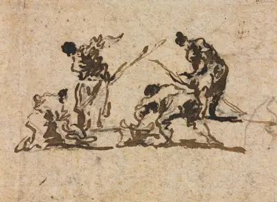 Farmers and Fisherman Working av Francesco Guardi