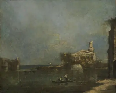 Lagoon near Venice av Francesco Guardi
