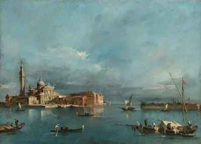 San Giorgio Maggiore, with the Punta del Giudecca av Francesco Guardi