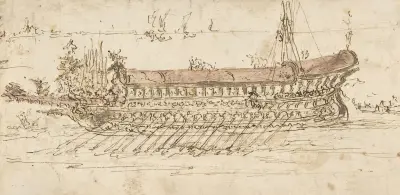 The Bucintoro Moving to the Left av Francesco Guardi