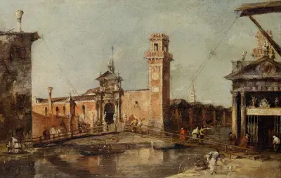 The Entrance to the Arsenal in Venice av Francesco Guardi