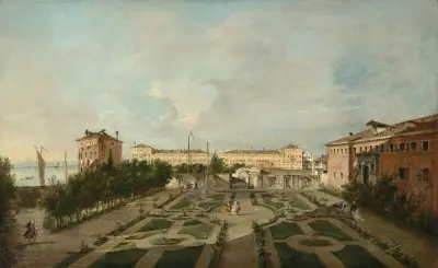Trädgården vid Palazzo Contarini dal Zaffo av Francesco Guardi