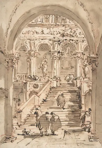 The Staircase of the Giants, Ducal Palace, Venice av Francesco Guardi