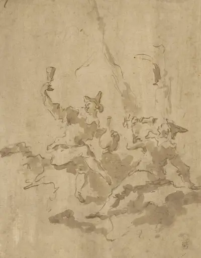 Två drickande män av Francesco Guardi