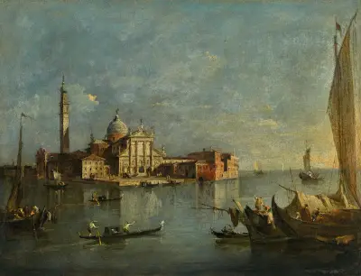 Venedig, utsikt mot San Giorgio Maggiore av Francesco Guardi