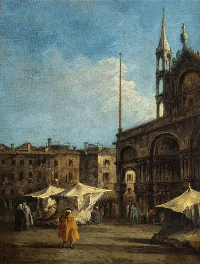 Utsikt över Markusplatsen i Venedig av Francesco Guardi