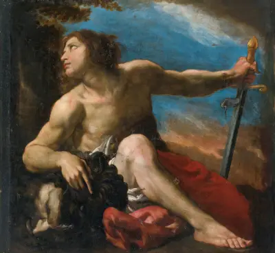 David With The Head Of Goliath av Pier Francesco Mola