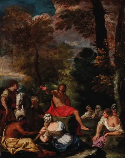 Saint John the Baptist preaching – nr 2 av Pier Francesco Mola