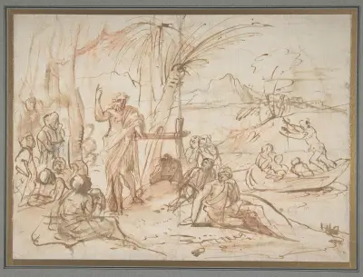 Saint John the Baptist Preaching. – nr 1 av Pier Francesco Mola
