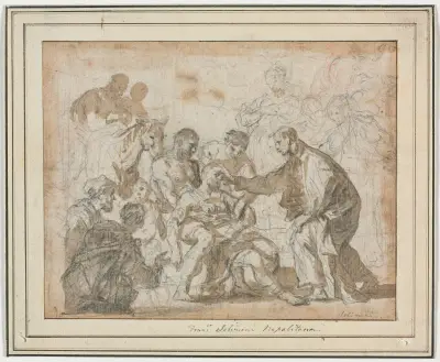 A Miracle of Saint Maurus av Francesco Solimena