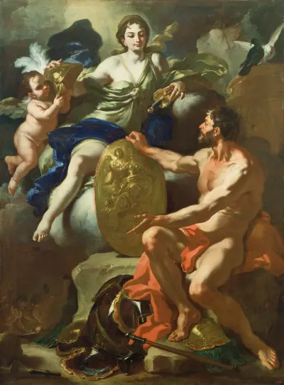 Venus At The Forge of Vulcan av Francesco Solimena