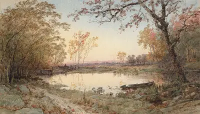Landscape (Hastings-on-Hudson), 1888 av Jasper Francis Cropsey