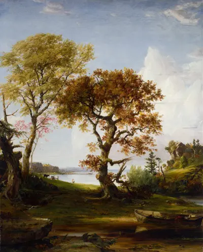 The Hudson at Piermont av Jasper Francis Cropsey