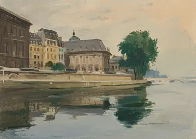 Sans titre (La Seine et l’Institut de France, Paris) av Francis Picabia
