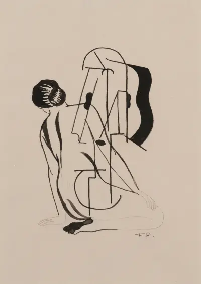 Sans titre ou Nu à la guitare av Francis Picabia