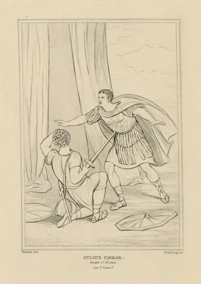 Julius Caesar, death of Brutus [act V, scene 5] av William Francis Starling