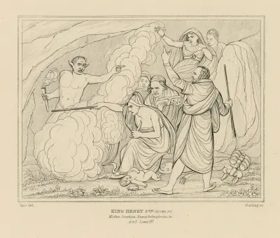 King Henry 6th (second pr), Mother Jourdain, Hume, Bolingbroke, &c, act I, scene IV av William Francis Starling